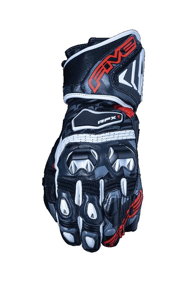 Five RFX1 Replica Camo Red Motorcycle Gloves - Chromeburner