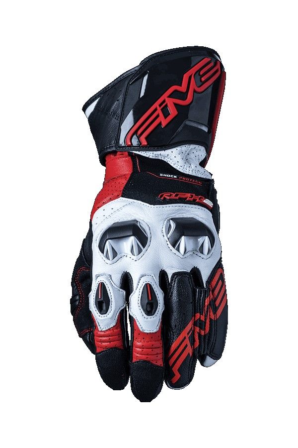 Five RFX2 Black Red Motorcycle Gloves - Chromeburner