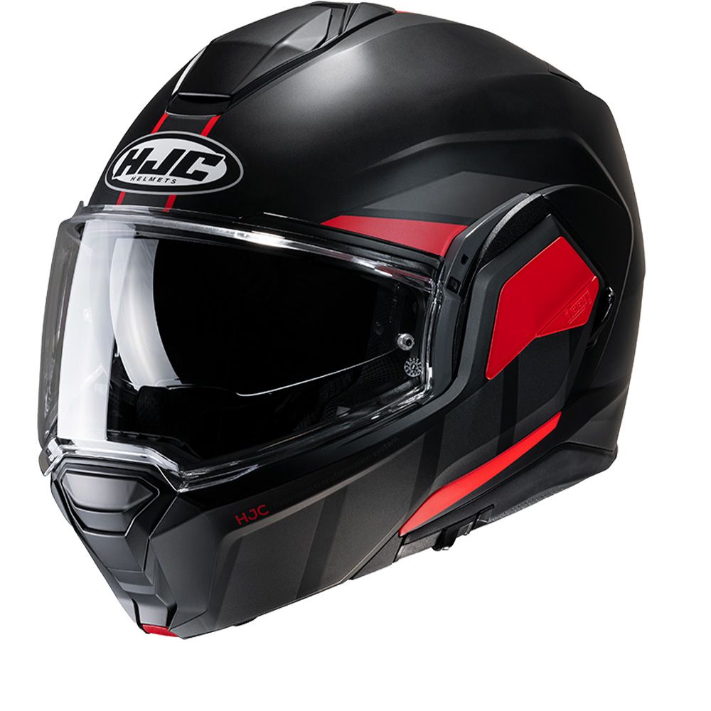 HJC システムヘルメット、i100 hjc-i100-beis-black-red-mc1sf-