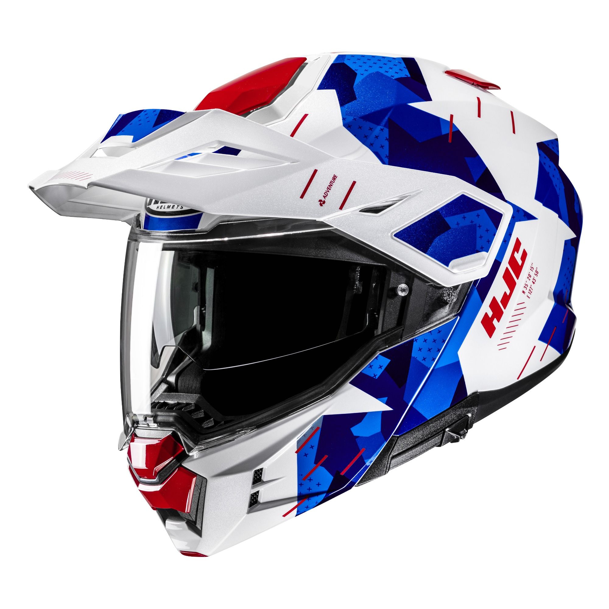 HJC i80 Roki White Red Blue Adventure Helmet