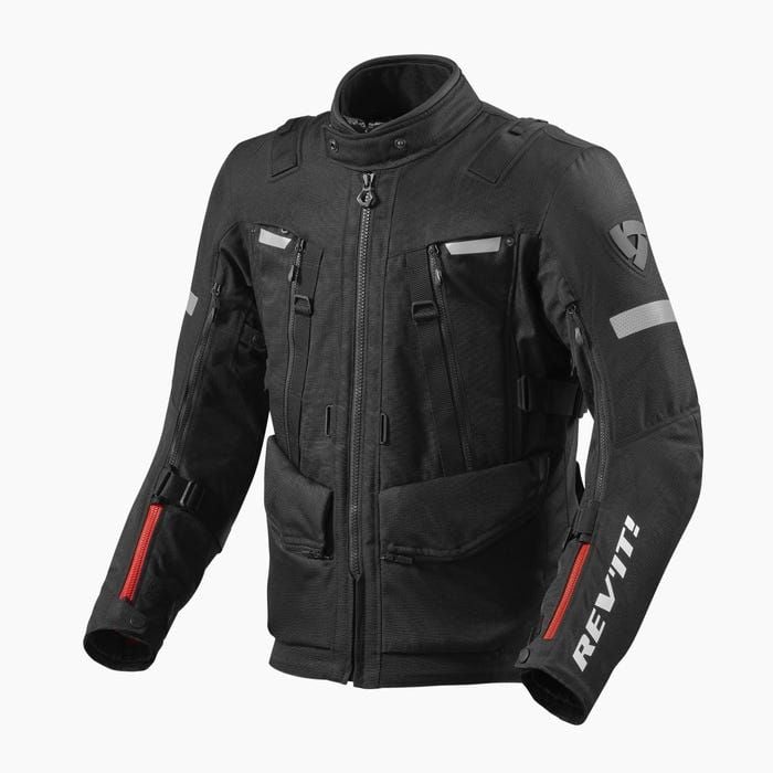 REV'IT! Sand 4 H2O Black Motorcycle Jacket - Chromeburner