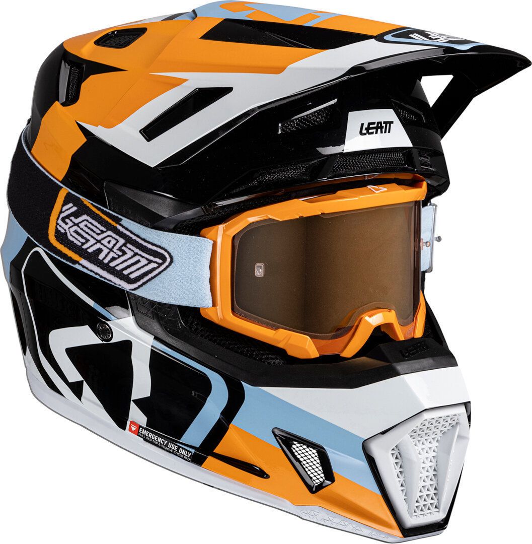 Leatt Moto 7.5 Orange Black Motocross Helmet with 4.5 Goggles