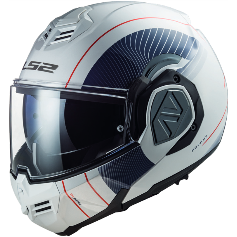 LS2 FF906 Advant Cooper White Blue Modular Helmet - Chromeburner