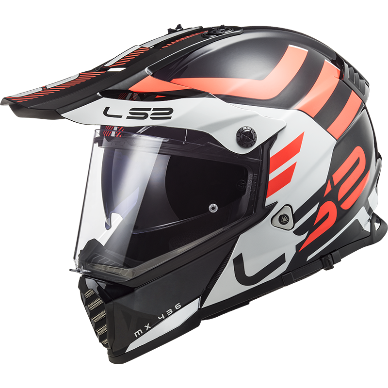 LS2 Mx436 Pioneer Evo Adventurer Black White - Chromeburner