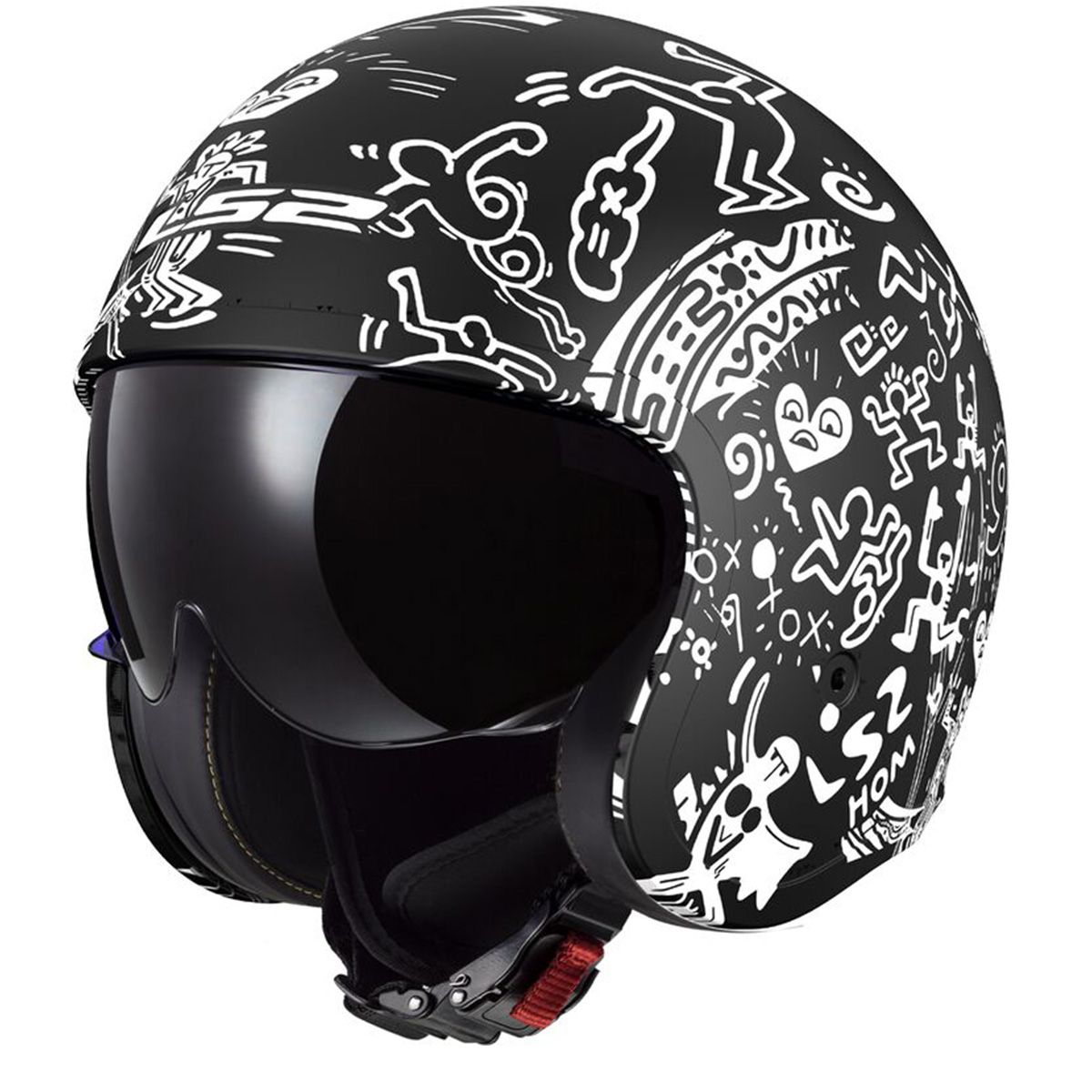 LS2 OF599 Spitfire II Tribal Matt Black White-06 - Chromeburner