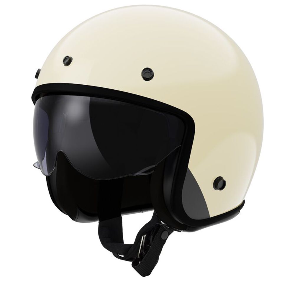 cream motorcycle helmet Dual Certified Gotham scratch and fog Marko - The Classic Open