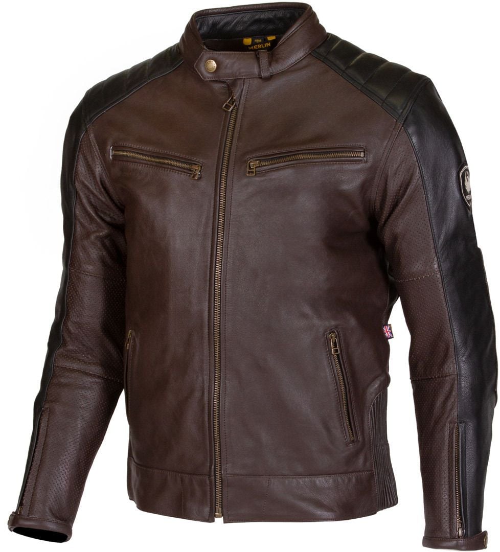 Merlin Chase II D3O Brown Leather Motorcycle Jacket