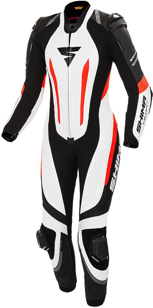 SHIMA Miura RS Ladies Black White Red 1PC Leather Motorcycle Suit