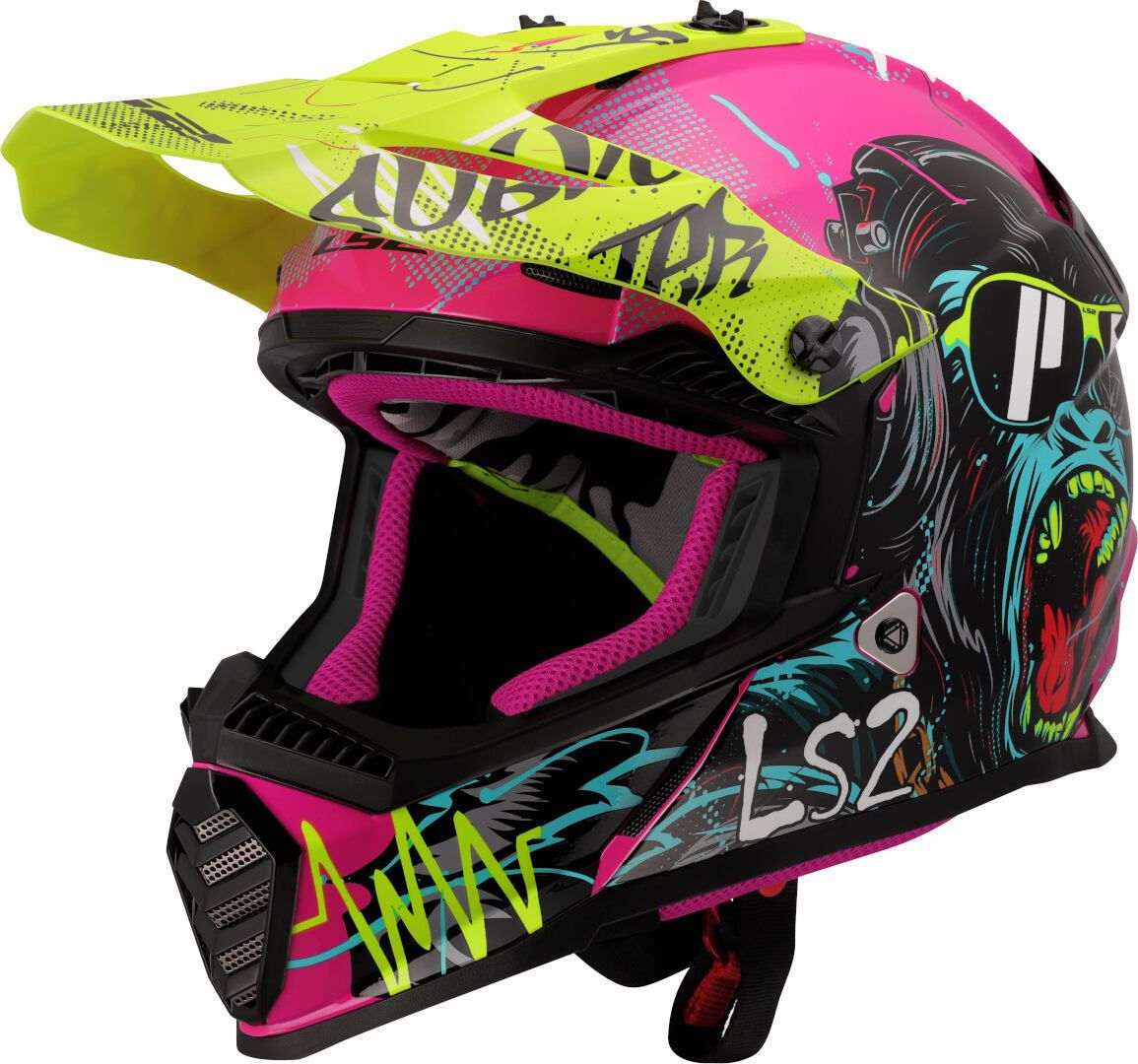 SMレディ　MSX2 LS2 MX437 Fast II Mini Gorilla Purple 06 Kids Motocross Helmet