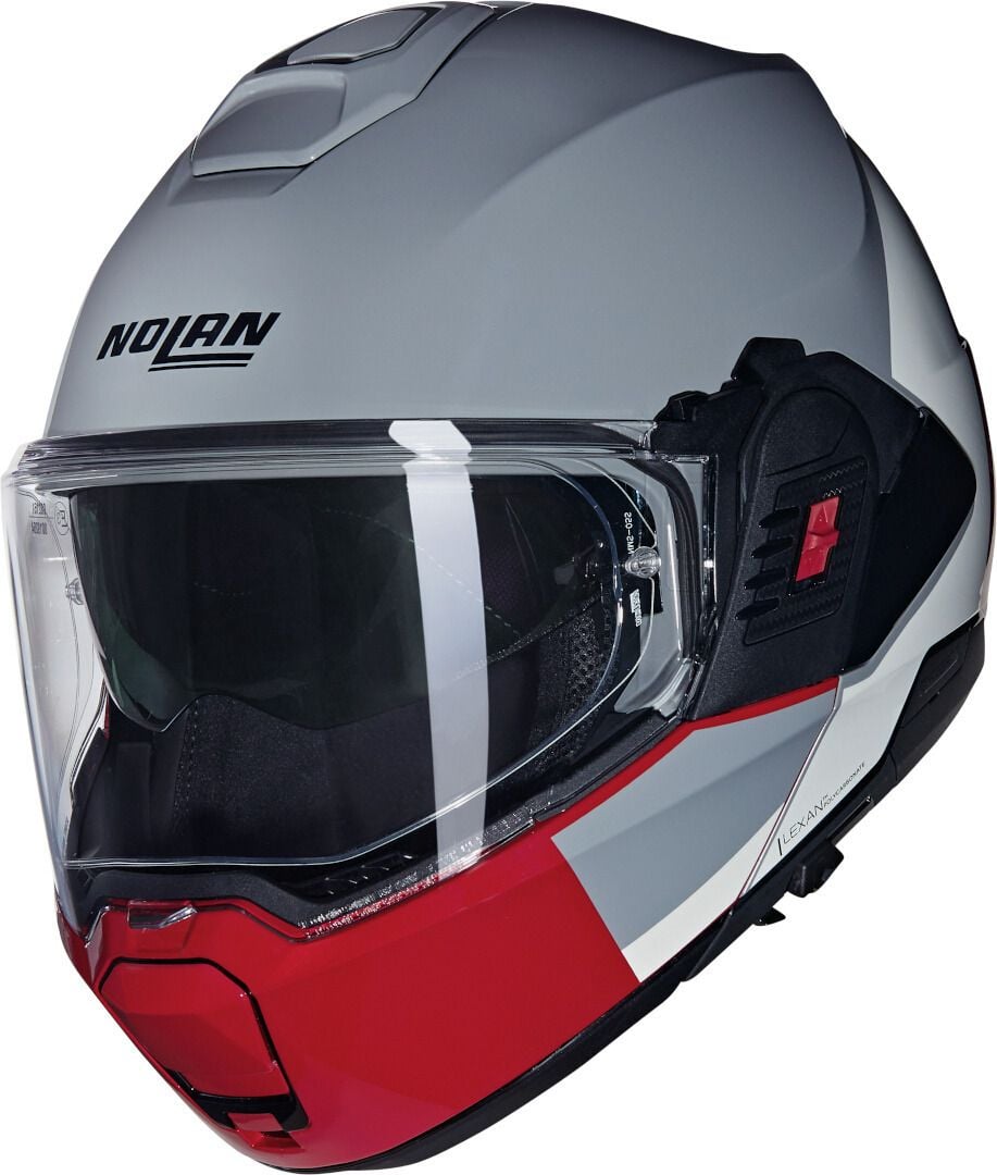 nolan 120 helmet Nolan N120-1 Grafo 349 Gray White Red Glossy Flip Back Helmet