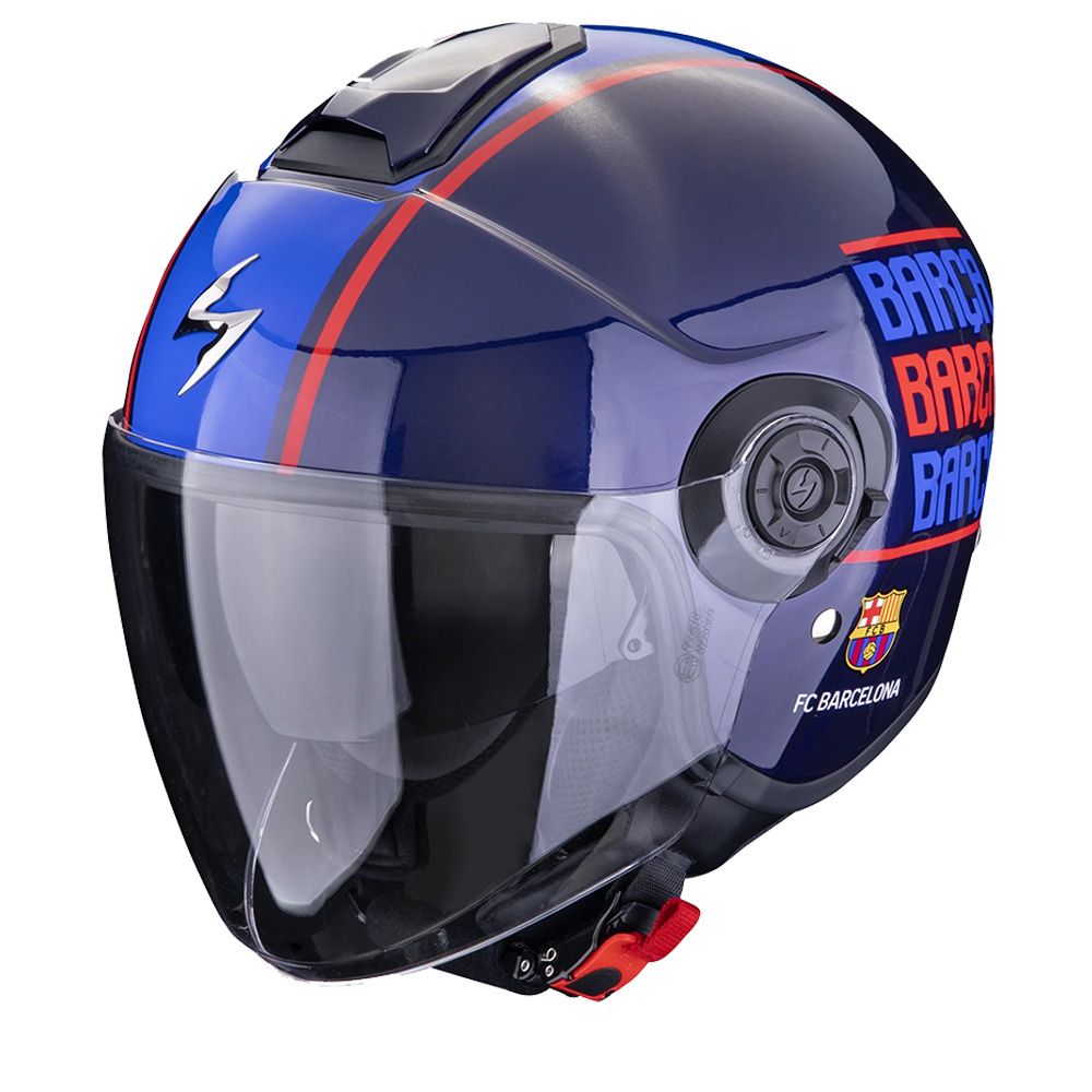 barcelona motorcycle helmets Helmet Style Marc Mrquez GP Catalunya 2024 HM Comfortable fitment to retain you with Scorpions supreme quality leather touch and even more advanced interior fitting Scorpion Exo-City II FC Barcelona
