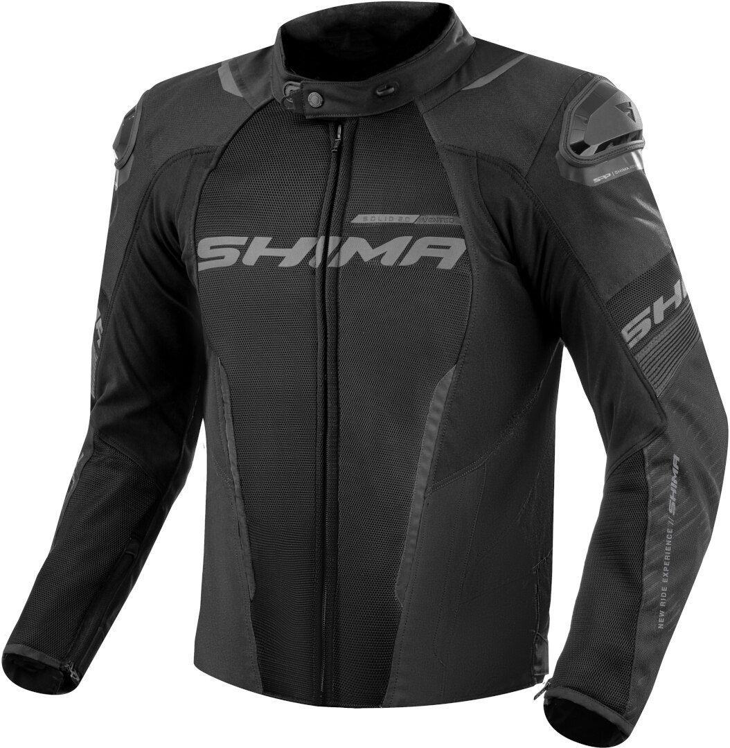 shima　2/4 SHIMA Solid 2.0 Vented Waterproof Black Textile Motorcycle Jacket