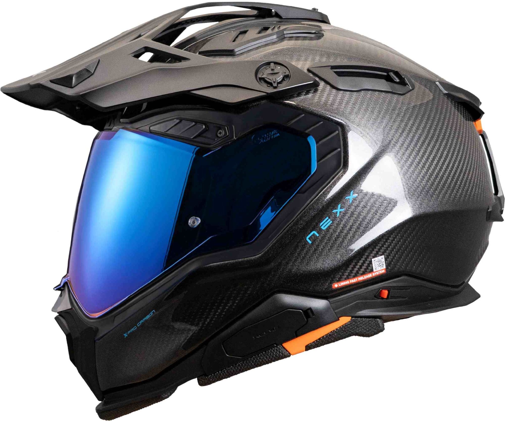 １１２３ Nexx X.WED 3 Glaze Carbon Full Face Adventure Helmet - Chromeburner