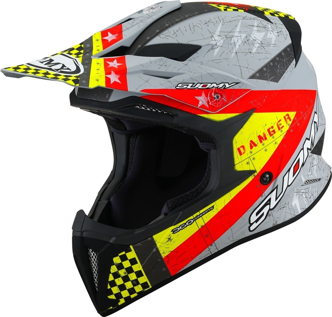 Suomy X-Wing Jetfighter E06 Matt Grey Red Motocross Helmet