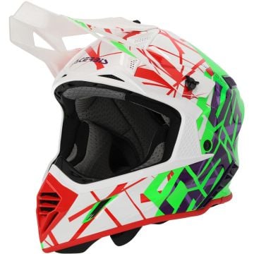 Acerbis X-Track White Green Red Motocross Helmet