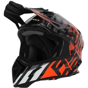 Acerbis Steel Carbon Black Orange Motocross Helmet