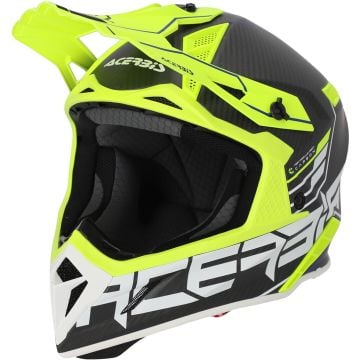 Acerbis Steel Carbon 2023 Black Yellow Motocross Helmet