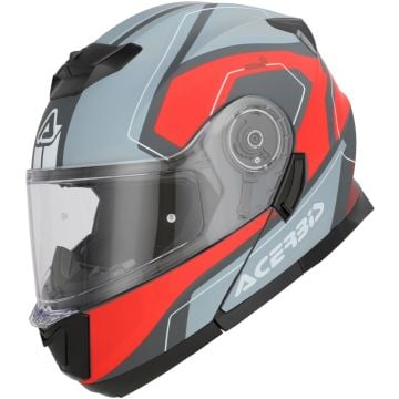 Acerbis Serel Graphic Grey Matt Red Flip Up Helmet