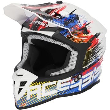 Acerbis Linear White Multicolor Motocross Helmet