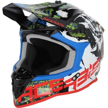 Acerbis Linear Graphic Black White Red Motocross Helmet
