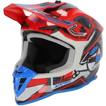 Acerbis Linear Graphic Red Blue Motocross Helmet