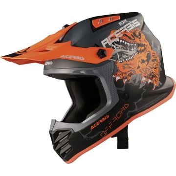 Acerbis Profile Junior Rex Matt Black Orange Kids Motocross Helmet