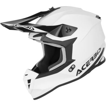 Acerbis Linear Solid White Black Motocross Helmet