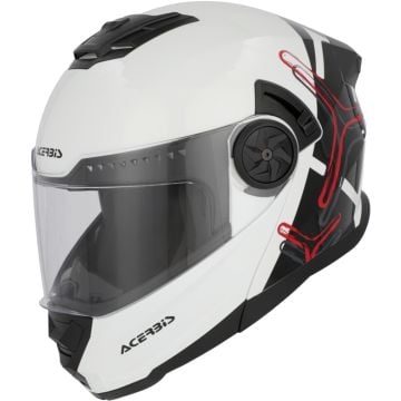 Acerbis Rider Graphic White Black Flip Up Helmet