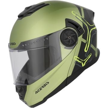 Acerbis Rider Graphic Black Matt Green Flip Up Helmet