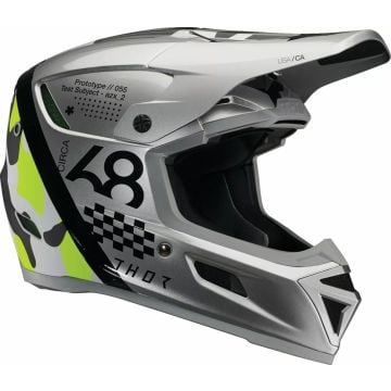 Thor Reflex Riot Yellow Black Silver Motocross Helmet