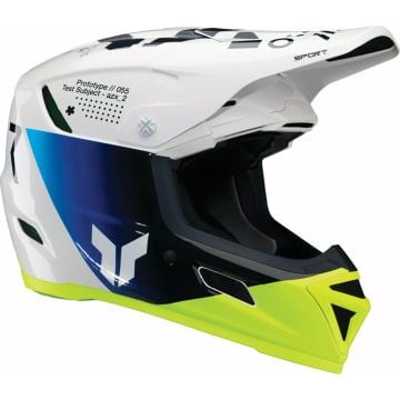 Thor Reflex Strike Blanc Bleu Néon Casque Motocross