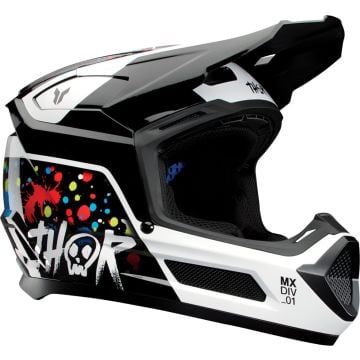 Thor Fleet Splat Noir Blanc Casque Motocross Enfant