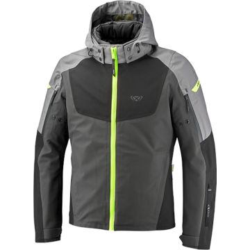 Ixon Burning Grey Black Bright Yellow Waterproof Textile Motorcycle Jacket