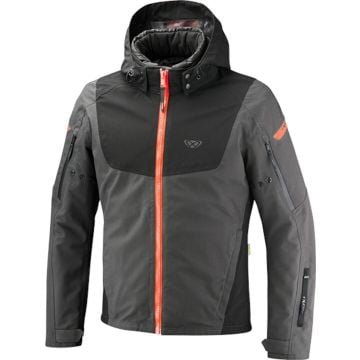 Ixon Burning Anthracite Black Neon Red Waterproof Textile Motorcycle Jacket