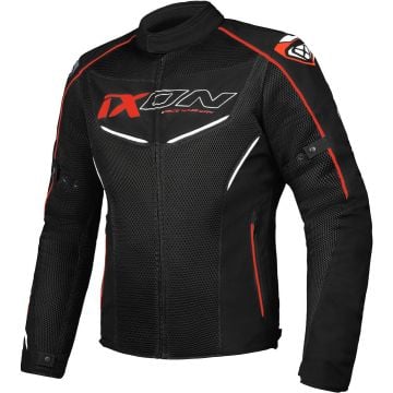 Ixon Flicker Black White Red Textile Motorcycle Jacket
