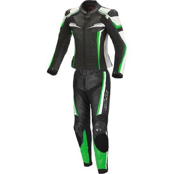 Büse Mille Ladies Black Green 2PC Leather Motorcycle Suit