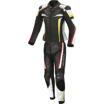 Büse Mille Ladies Black Red Yellow 2PC Leather Motorcycle Suit