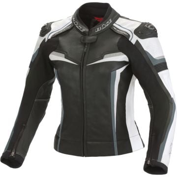 Büse Mille Ladies Black Grey White Leather Jacket