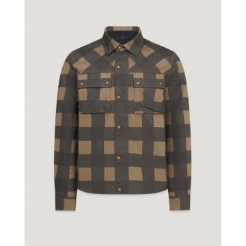 Belstaff Mansion Grey Brown Motorcycle Riding Shirt