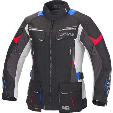 Büse Lago Pro Ladies Light Grey Blue Red Textile Jacket