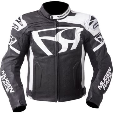 MUGENRACE Aggressore Black White Leather Jacket