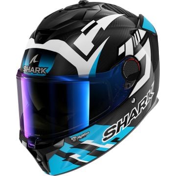 SHARK Spartan Gt Pro Carbon Zarco Track Racer Carbon White Blue DWB