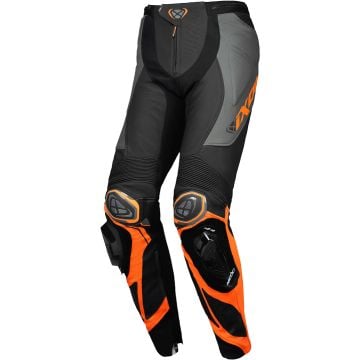 Ixon Vortex 3 PT Black Anthracite Orange Leather Motorcycle Pants