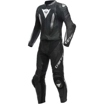 Dainese Laguna Seca 5 2Pcs Leather Suit Black Black White