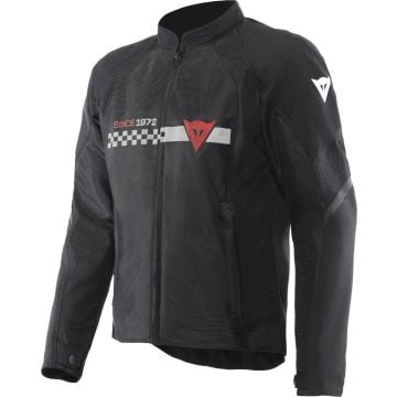 Dainese Herosphere Air Racing Black White Stripes Red Textile Motorcycle Jacket