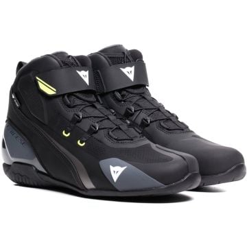 Dainese Herian D-WP Black White Yellow Fluo Waterproof Motorcycle Shoes