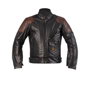 Helstons Chuck Buffle & Vachette Jacket Black Camel   