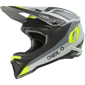 O'NEAL 1SRS Stream Matt Black Grey Fluo Yellow Kids Motocross Helmet