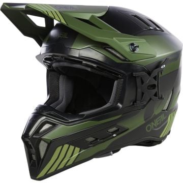 O'NEAL EX-SRS Hitch Matt Black Green Motocross Helmet