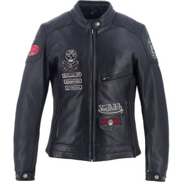 Von Dutch X Helstons Pretty Ladies Motorcycle Leather Jacket